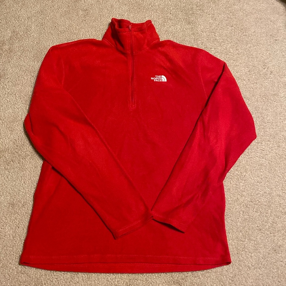 The North Face red fleece